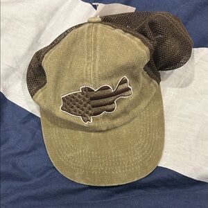 Brown and Tan Fish Patch Cap